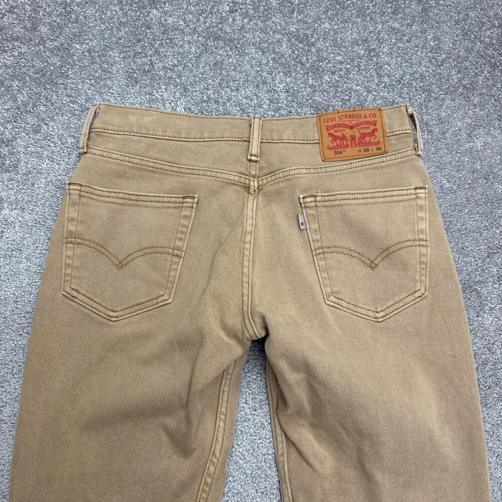 Levi's 514 Straight Leg Denim Jeans Mens 30x27 Khaki Brown Cotton Casual Stretch - Picture 6 of 16
